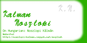 kalman noszlopi business card